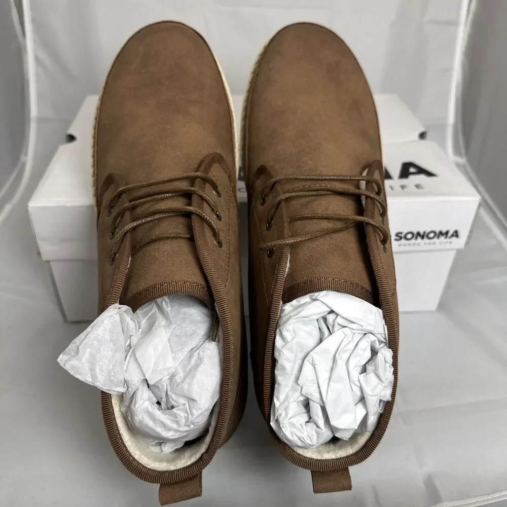Sonoma Goods for Life Men’s Ryann Chukka Boots Chestnut Memory Foam NWT Size10.5